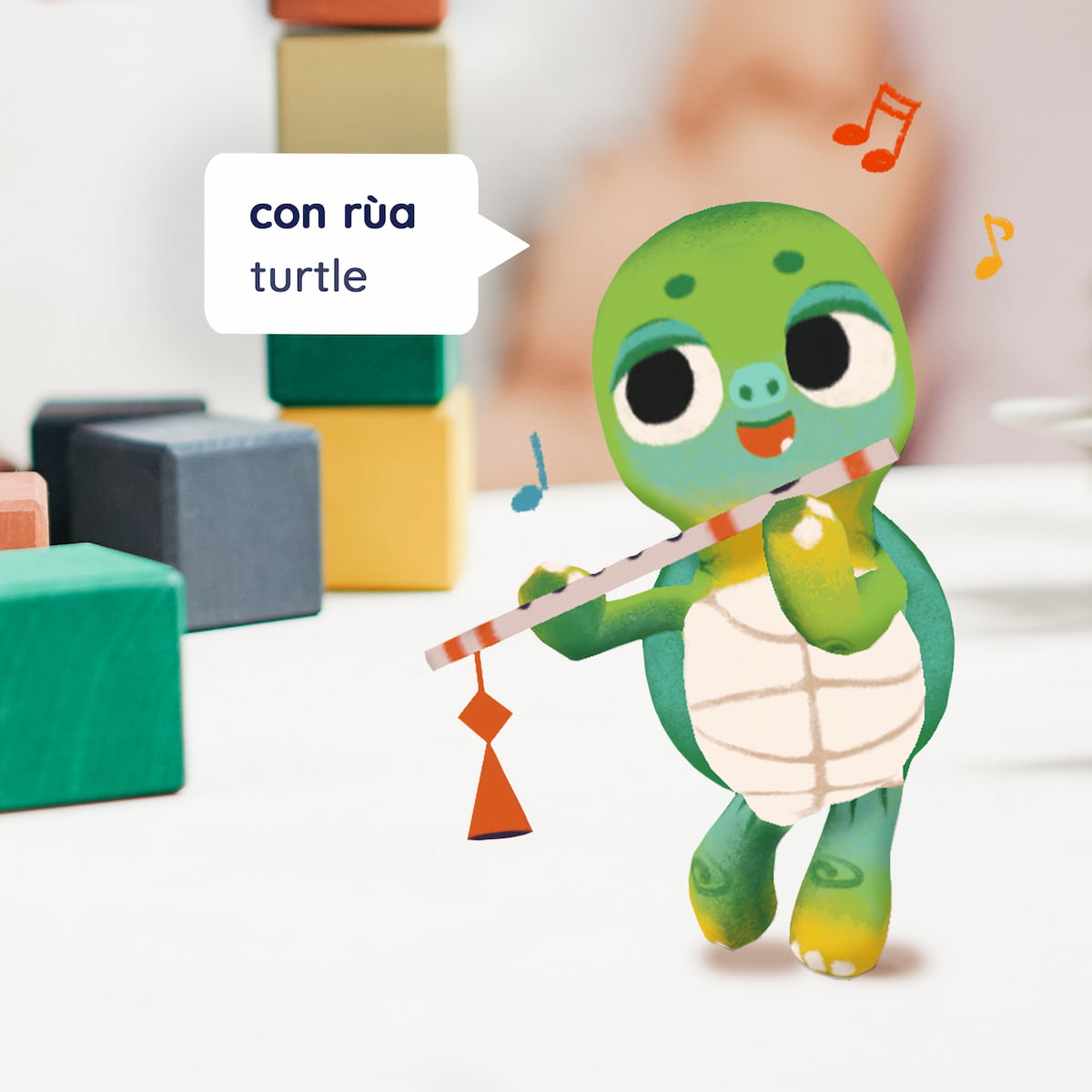SoC-Turtle turtle with speechbuble including its name in vietnemese and english